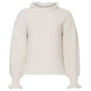 Madewell comfy sweater. Cute ruffle detail.